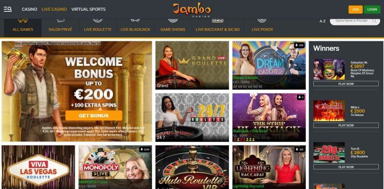 Jambo Casino Spelaanbod