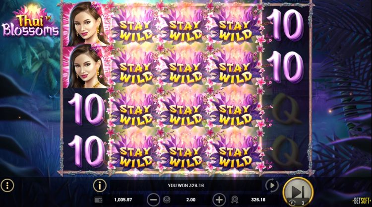 Thai Blossoms Sticky wilds tijdens free spins