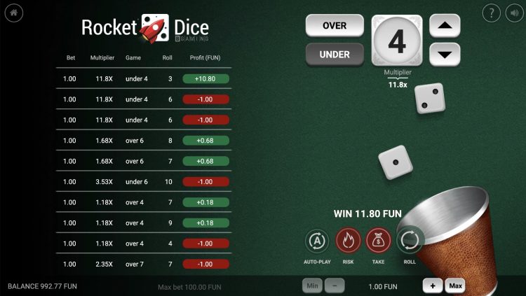 Rocket Dice Casino Spel