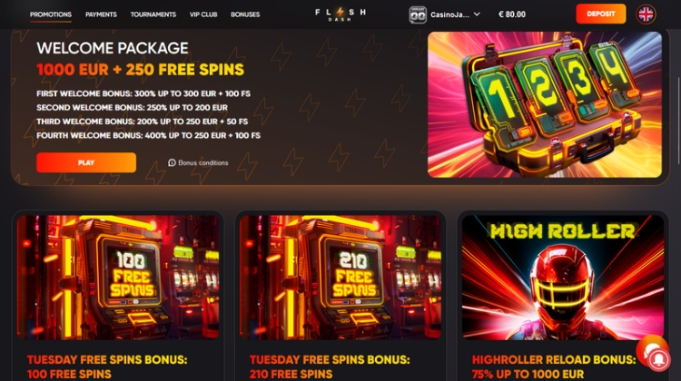 FlashDash Casino Promoties en Bonussen