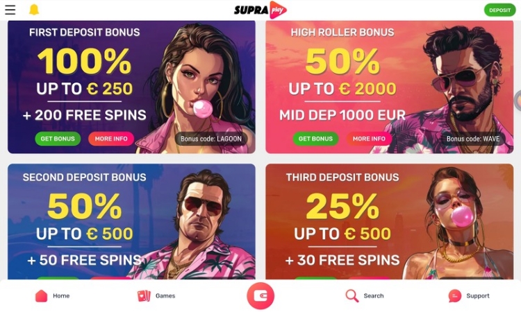 Supraplay Promoties en Bonussen