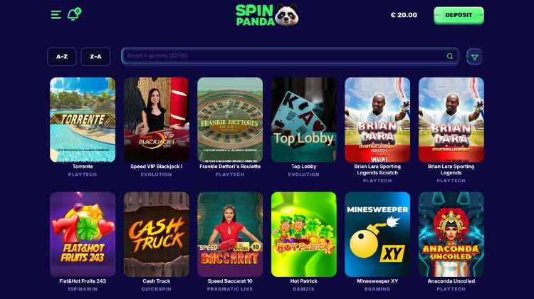 SpinPanda Casino Spelaanbod