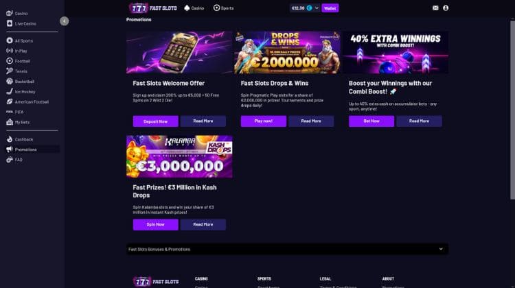 Fast Slots Promoties en Bonussen