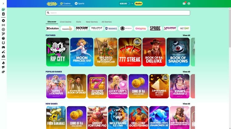 Samba Slots Casino Spelaanbod